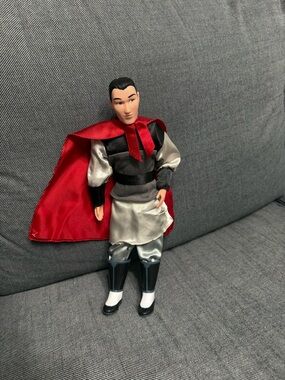 Disney Li Sheng Doll with Red Cape and Silver Outfit